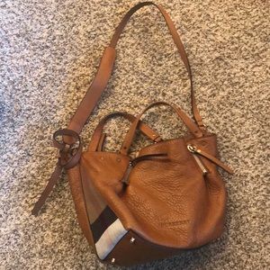 Brit leather canvas check small Maidstone tote